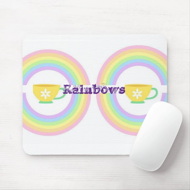Rainbow Teacup Mouse Pad! Mouse Pad (With Mouse)