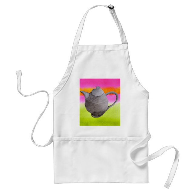 Rainbow Teapot arty tea party Adult Apron (Front)