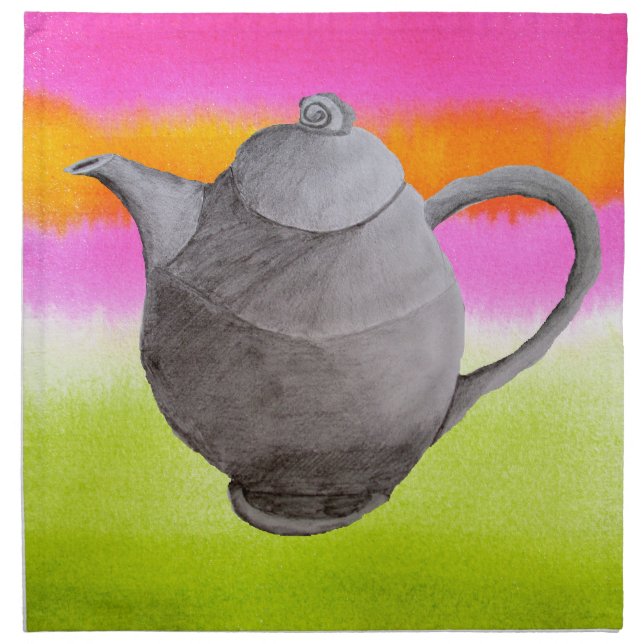 Rainbow Teapot arty tea party Napkin (Front)