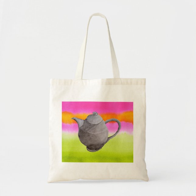 Rainbow Teapot arty tea party Tote Bag (Front)