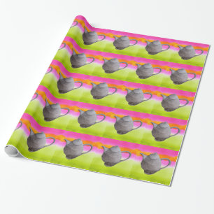 Rainbow Teapot arty tea party Wrapping Paper