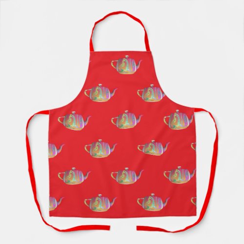Rainbow Teapot Repeat Housewarming Shower Gift Red