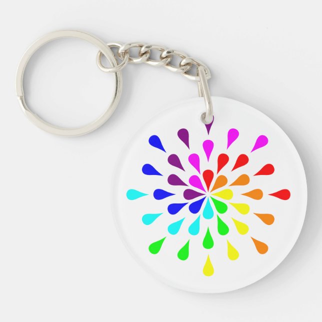 Rainbow teardrops keychain (Front)