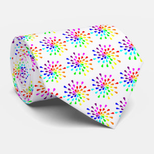 Rainbow teardrops neck tie