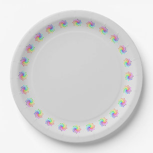 Rainbow teardrops paper plates