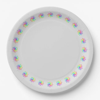 Rainbow teardrops paper plates