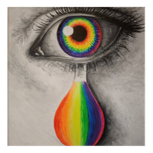 Rainbow tears poster canvas print acrylic print