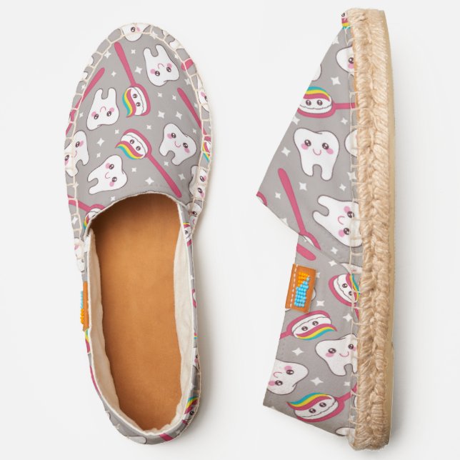 Rainbow Teeth Pattern Espadrilles (Side)