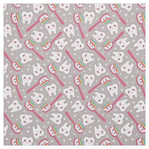 Rainbow Teeth Pattern Fabric