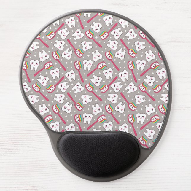 Rainbow Teeth Pattern Gel Mouse Pad (Front)