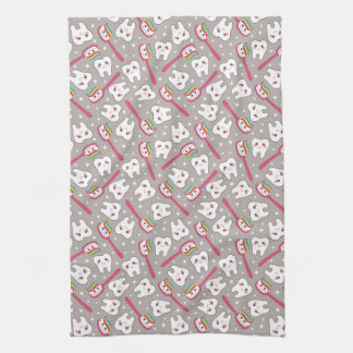 Rainbow Teeth Pattern Kitchen Towel