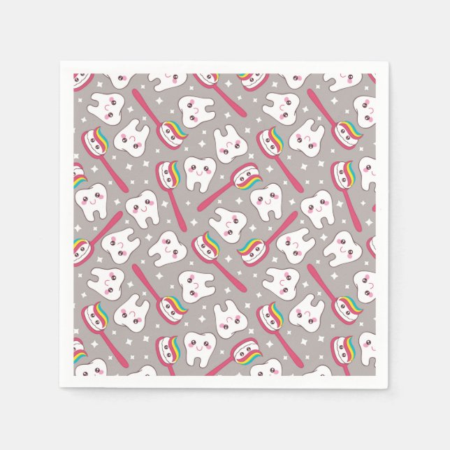 Rainbow Teeth Pattern Napkins (Front)