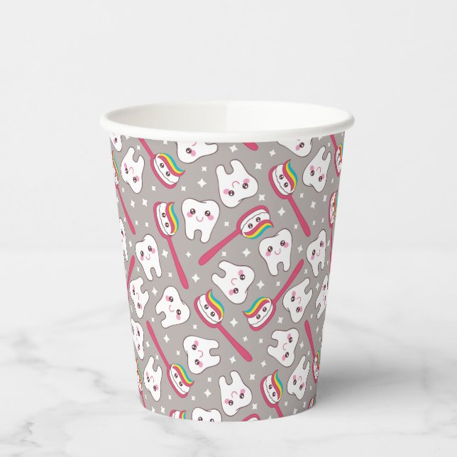 Rainbow Teeth Pattern Paper Cups (Left)