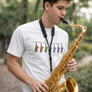 Rainbow Tenor Saxophone Colorful Music Instrument T-Shirt