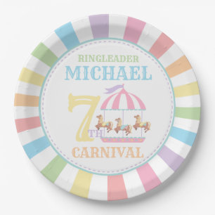 Rainbow Tent Circus Carnival Birthday Party Plates