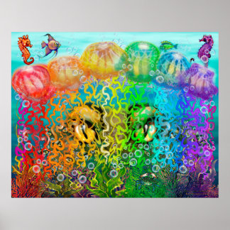Rainbow Tentacles Poster