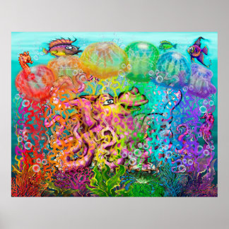 Rainbow Tentacles Poster