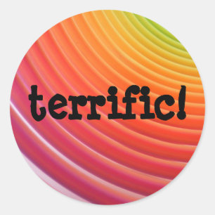 Rainbow terrific sheet classic round sticker