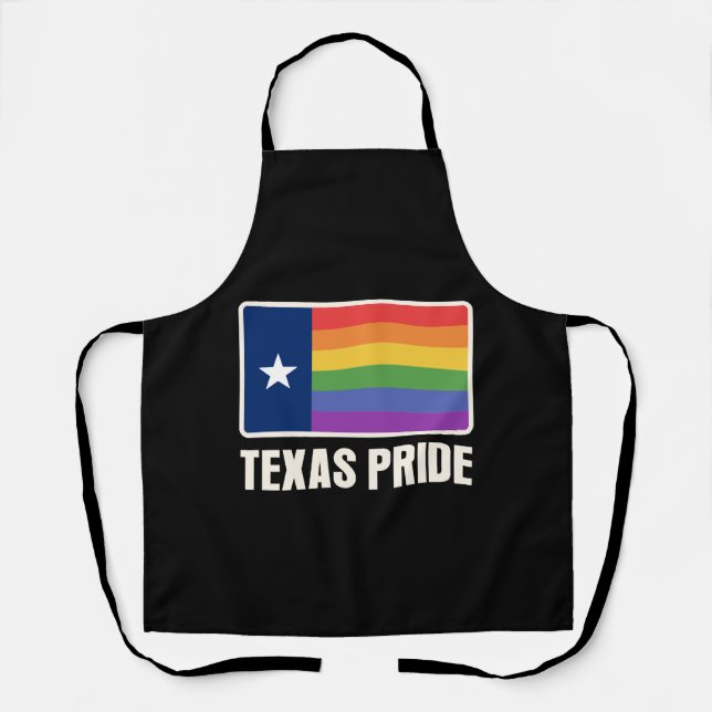 Rainbow Texas Flag Design for proud LGBT+ Texans Apron (Front)
