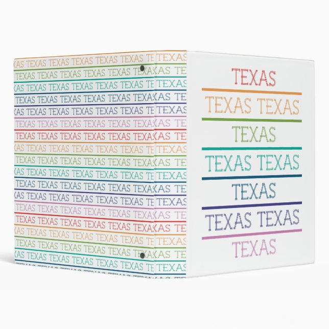 Rainbow Texas, Texas, Texas 3 Ring Binder (Background)