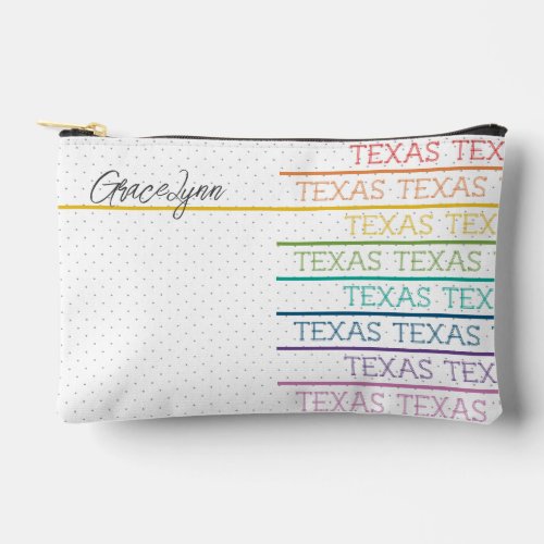 Rainbow Texas Texas Texas Accessory Pouch