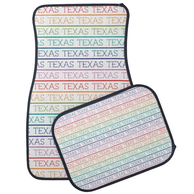 Rainbow Texas, Texas, Texas Car Floor Mat (Set)