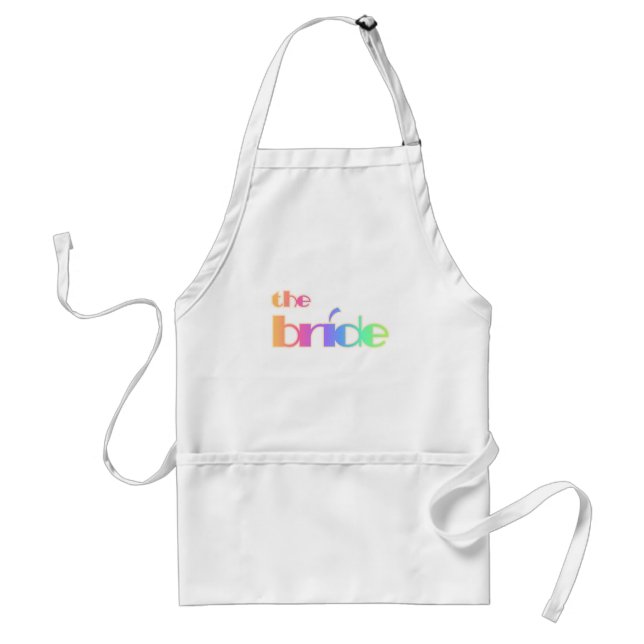 Rainbow Text Bride Tshirts and Gifts Adult Apron (Front)