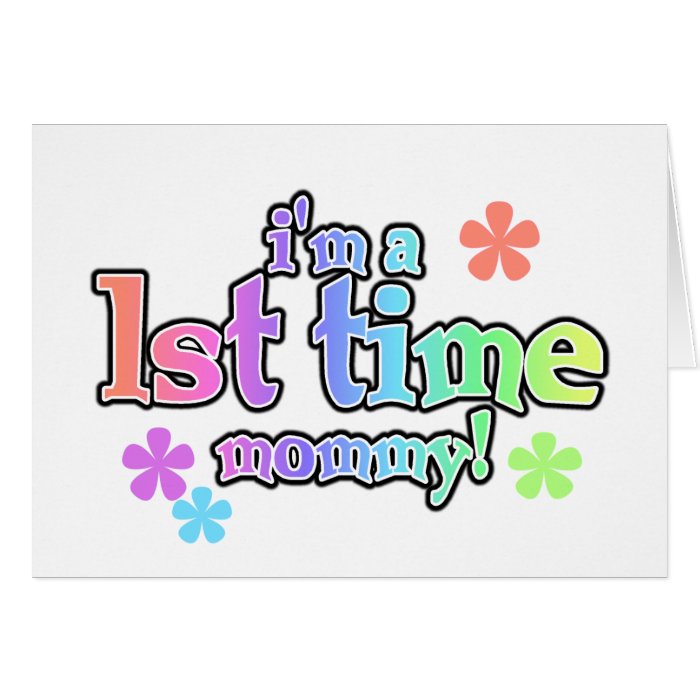 Rainbow Text First Time Mommy Card