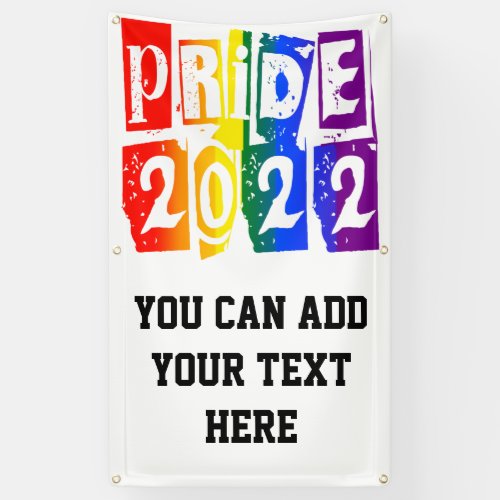 Rainbow Text LGBTQ Gay Pride 2022 Banner