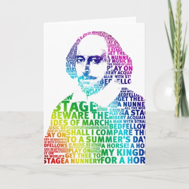 Rainbow text Shakespeare Card (Front)