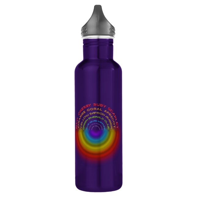 rainbow text stainless steel water bottle (Left)