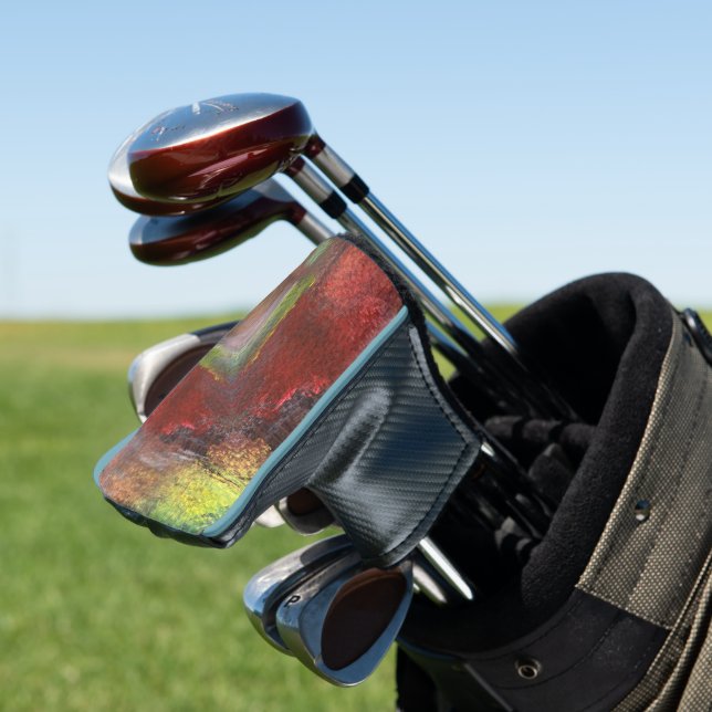 Rainbow Textural Abstract  Golf Head Cover (In Situ)