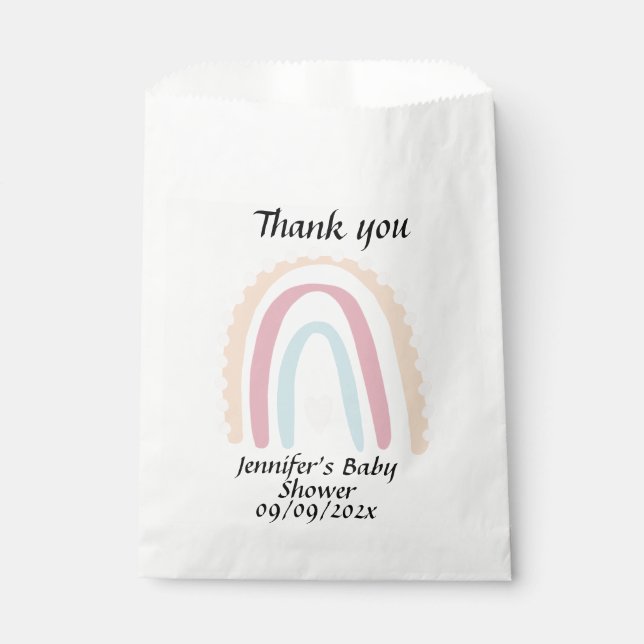 Rainbow Thank you Baby Shower  Favor Bag (Front)