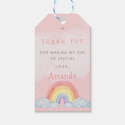 Rainbow Thank You Birthday Party Favor Gift Tags