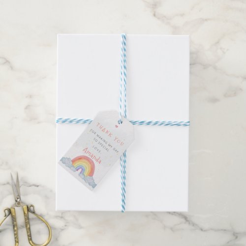 Rainbow Thank You Birthday Party Favor Gift Tags