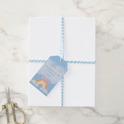 Rainbow Thank You Birthday Party Favor Gift Tags