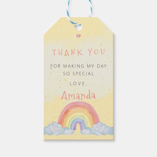 Rainbow Thank You Birthday Party Favor Gift Tags