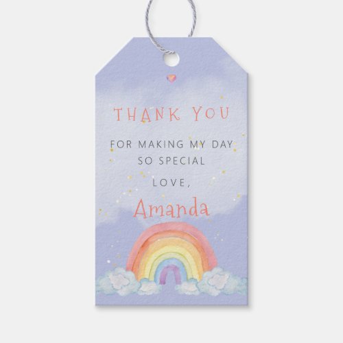 Rainbow Thank You Birthday Party Favor Gift Tags