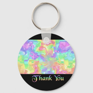 Rainbow Thank You Keychain