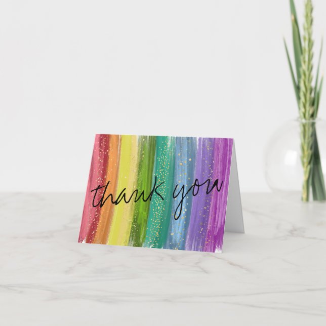 Rainbow Thank You Note Card (Front)