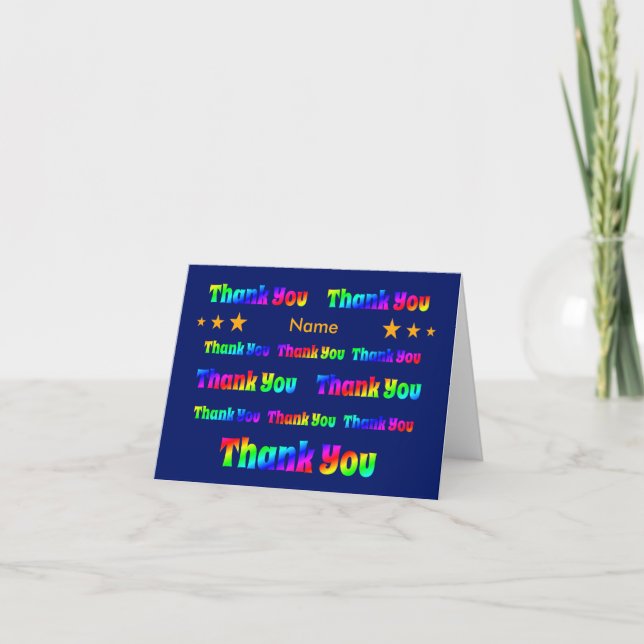 Rainbow thank you personalized custom name (Front)