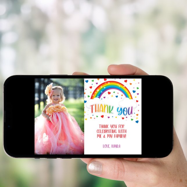 Rainbow Thank You Photo Card (Front Digital)