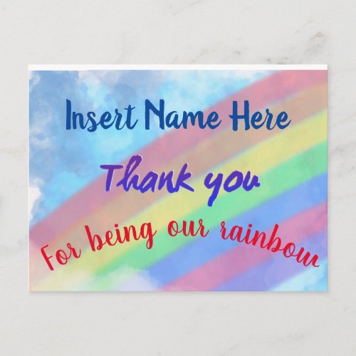 Rainbow Thank You Postcard