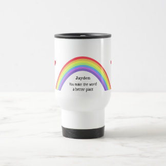 Rainbow.  The world a better place.  Personalised. Travel Mug