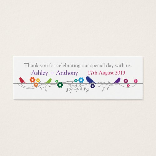 Rainbow Theme Birds Wedding Thank You Favor Tags Business Cards