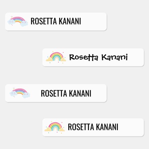 Rainbow Theme Kids Waterproof Name Label 