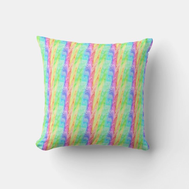 Rainbow Thorns Throw Pillow (Front)