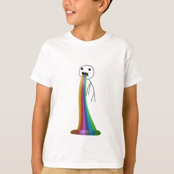 Rainbow Throwing Up Meme T-shirt by daWeaselsGroove at Zazzle