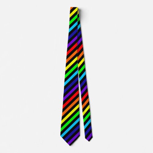 Rainbow Tie Diagonal Stripes