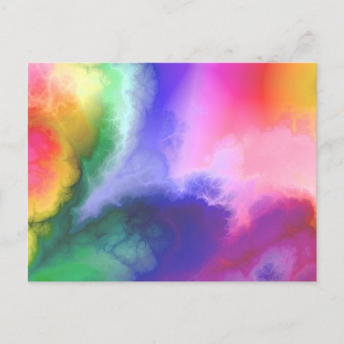 Rainbow Tie Dye Abstract Galaxy Cosmic Background Postcard